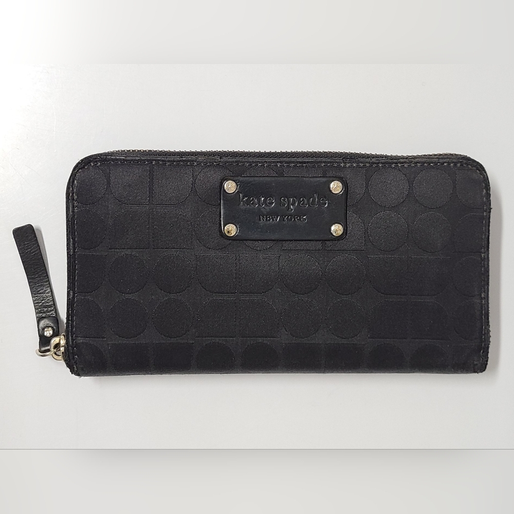Kate Spade Thompson Street NEDA Zip Around Wallet in Black Spade Canvas Print - Picture 3 of 16